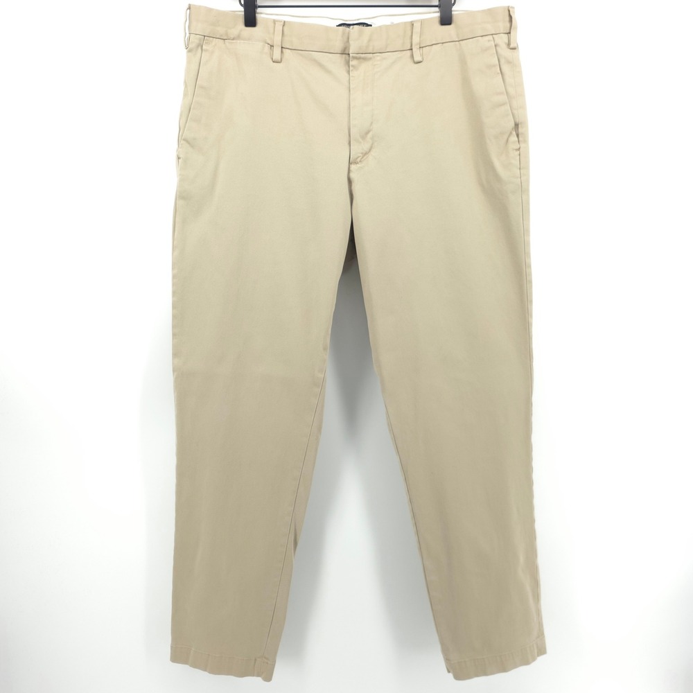 Banana Republic Mens Chinos Tapered Fit 38x32 Khaki Tan Stretch Pants Business